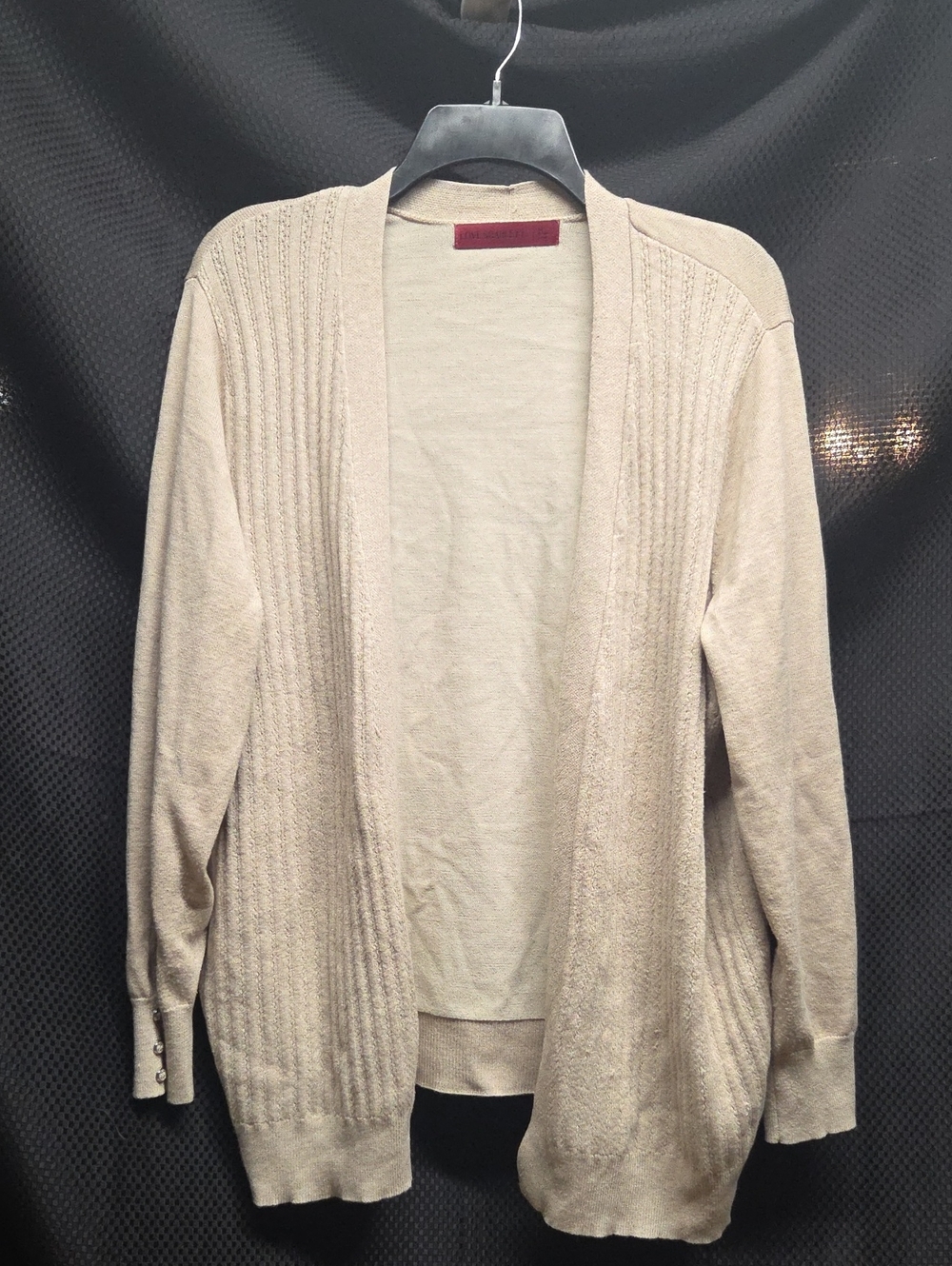 Light Cream Open-Front Cardigan Sweater